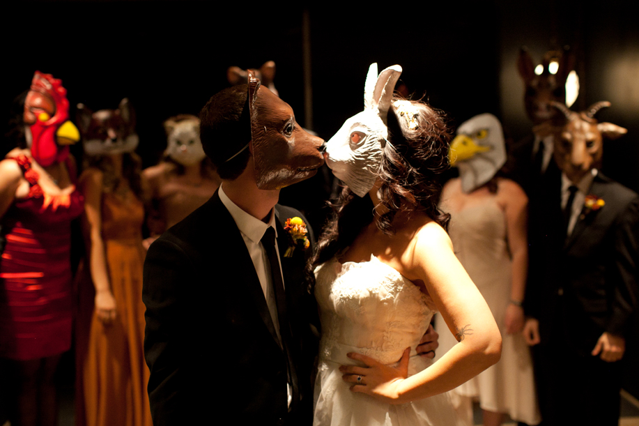 Japanese Couple In Masks Showing Off Their Unusual Love