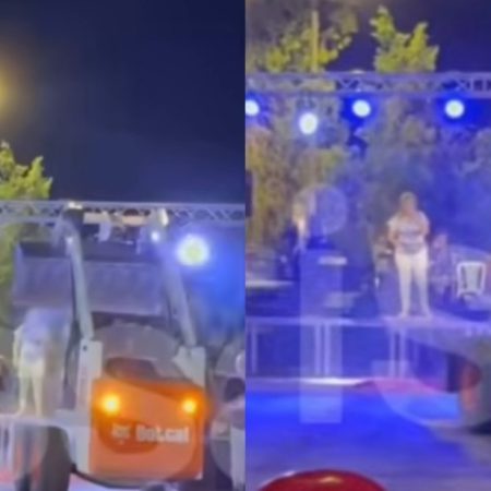 Με φορτωτή έριξαν γαρύφαλλα στη θεότητα Γωγώ Τσαμπά σε φαρσαλινό πανηγύρι