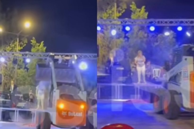 Με φορτωτή έριξαν γαρύφαλλα στη θεότητα Γωγώ Τσαμπά σε φαρσαλινό πανηγύρι