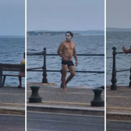 Τυπάς βαμμένος Τζόκερ, εμφανίστηκε με το σώβρακο και βούτηξε στον Θερμαϊκό