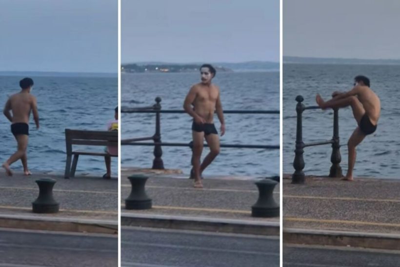Τυπάς βαμμένος Τζόκερ, εμφανίστηκε με το σώβρακο και βούτηξε στον Θερμαϊκό
