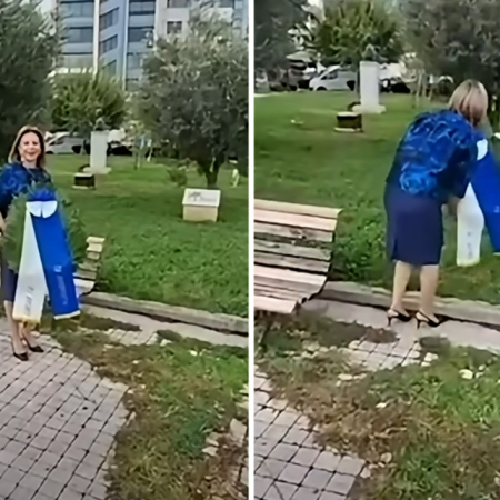 H Καρυστιανού καταθέτει στεφάνι μοναχή αφού της είπαν ΟΧΙ την 28η
