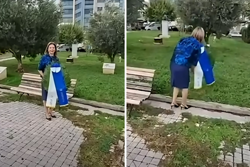 Καρυστιανού σε delulu φάση καταθέτει στεφάνι μοναχή αφού της είπαν ΟΧΙ την 28η